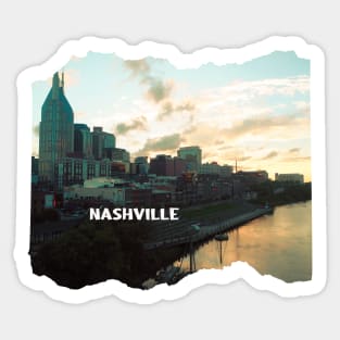 Cool sunset photography of Nashville Tennessee skyline sunset sky USA city break Sticker